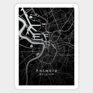Antwerpen Belgium City Map dark Sticker